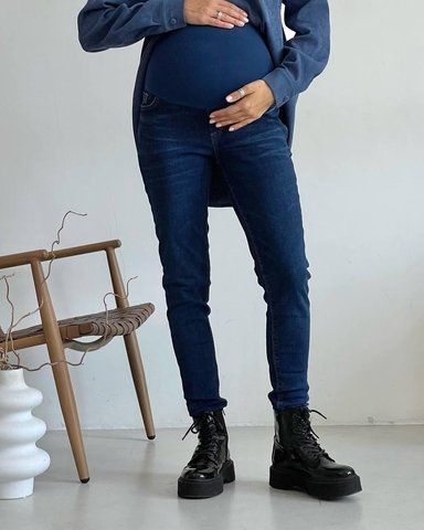 Джинси для вагітних WOW MOM Skinny Темно-Сині 44 (6017) 6017_44 фото