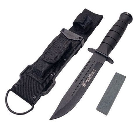 Тактический охотничий нож Smith&Wesson 190 с точилкой и Чехлом 26см Black (7_00087) 7_00087 фото