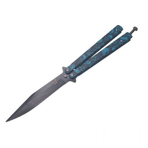 Нож-бабочка Benchmade 2848 "Череп" 22см Blue-Black (7_00550) 7_00550 фото