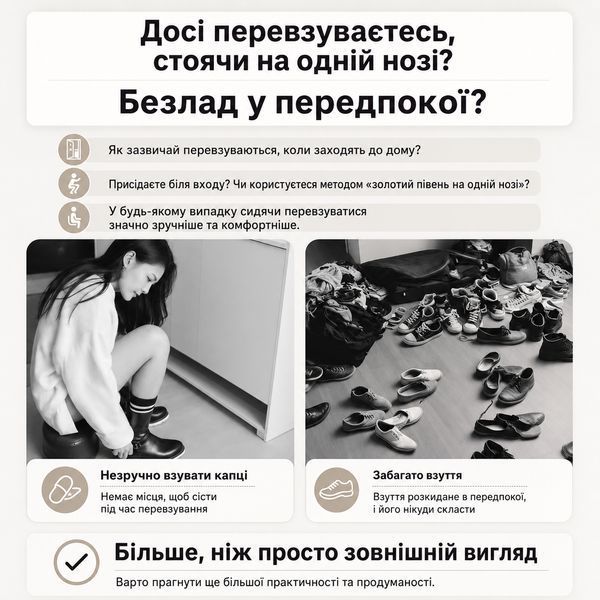 Банкетка для взуття RIAS NO80 з м'яким сидінням і 2 полицями 80x30x50 см White-Black (3_08644) 3_08644 фото