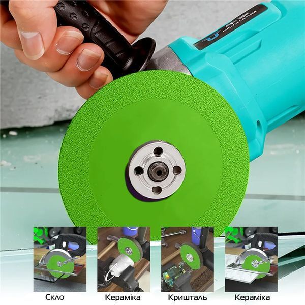 Диск алмазний для різання скла та керамічної плитки Glass Cutting Disc GCD-17 115х15х22.23 мм Green (3_05831) 3_05831 фото