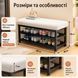 Банкетка для взуття RIAS NO80 з м'яким сидінням і 2 полицями 80x30x50 см White-Black (3_08644) 3_08644 фото 6