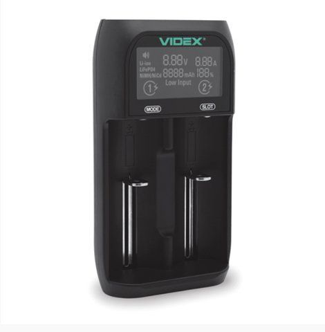 Зарядний пристрій Videx UT201 для 2х акумуляторів Li-Ion/Ni-MH/Ni-Cd з дисплеєм USB Black 7_01664 фото