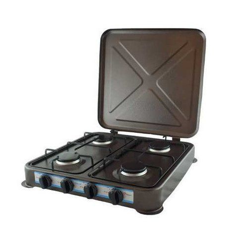 Газова плита настільна Domotec MS-6604 4 конфорки Brown (3_04975) 3_04975 фото