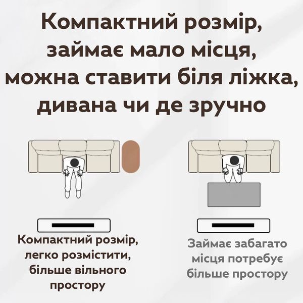 Приставний столик RIAS H370B С-подібний для дивана та ліжка 45x30x60 см White Wood (3_08196) 3_08196 фото