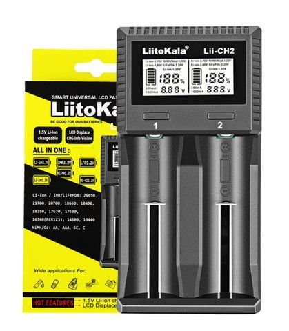 Зарядний пристрій LiitoKala Lii-CH2 для акумуляторів Li-ion LiFePO4 NiMH 2 слоти Black (7_03240) 7_03240 фото
