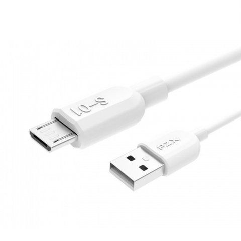 Кабель синхронизации PZX S-01M USB - microUSB 2.1A 1 м White (7_01776) 7_01776 фото