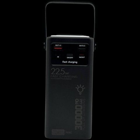 Повербанк Power Way PD-30 30000 mAh 22.5W 2xUSB-A+1xUSB-C+Встроенные кабели Black (7_03190) 7_03190 фото