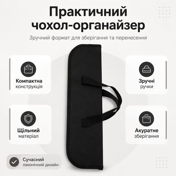 Набор для барбекю RIAS BB-10 с шампурами и вилками 10 предметов в чехле Black (3_08554) 3_08554 фото