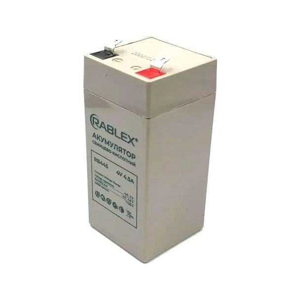 Акумулятор свинцево-кислотний Rablex RB445 4V 4.5Ah (7_01210) 7_01210 фото