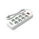 Мережевий фільтр-подовжувач RIAS D10L 10 розеток 4 USB 1 Type-C 2500W 5 метрів White (3_08243) 3_08243 фото 1