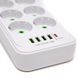 Мережевий фільтр-подовжувач RIAS D10L 10 розеток 4 USB 1 Type-C 2500W 5 метрів White (3_08243) 3_08243 фото 6