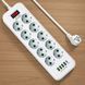 Мережевий фільтр-подовжувач RIAS D10L 10 розеток 4 USB 1 Type-C 2500W 5 метрів White (3_08243) 3_08243 фото 7