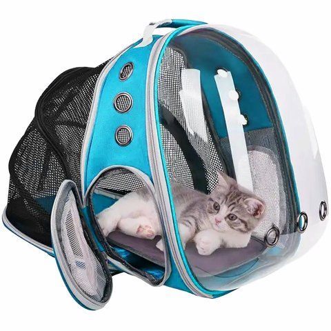 Розсувний рюкзак для перенесення домашніх тварин CosmoPet CP-15 39x34x21см Light Blue (3_07108) 3_07108 фото