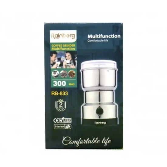 Кофемолка электрическая Rainberg RB-833 85g 220V 300W Silver (3_06085) 3_06085 фото