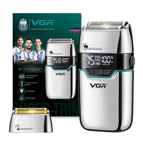Електробритва чоловіча акумуляторна VGR V-350 для сухого гоління 5W Silver (7_02531) 7_02531 фото