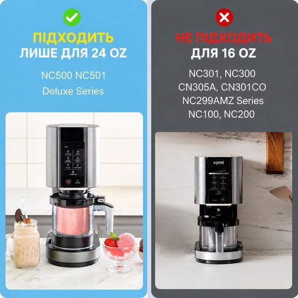 Контейнер для морозива Ninja Creami Deluxe NC500 NC501 з кольоровою кришкою LightBlue (3_08388) 3_08388 фото