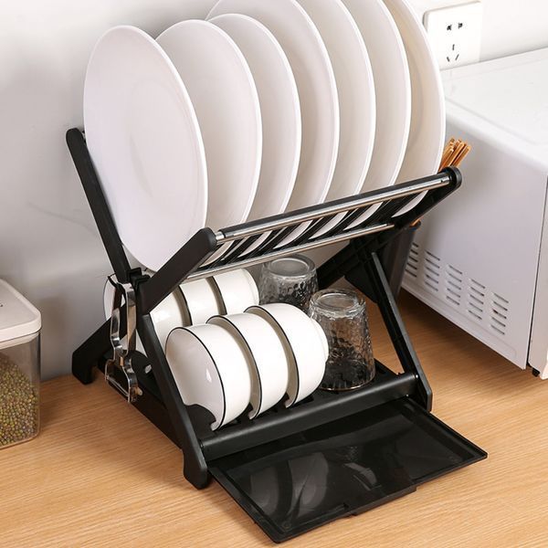 Сушилка для посуды RIAS Bowl and Dish Storage Rack двухъярусная 30&times;28&times;30 см Black (3_08245) 3_08245 фото