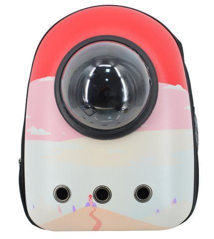 Рюкзак для перенесення домашніх тварин CosmoPet CP-87 з ілюмінатором 38х28х20см Red-White (3_06088) 3_06088 фото