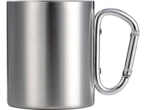 Походная кружка E-Tac с карабином и двойными стенками 220 мл Silver (3_07943) 3_07943 фото