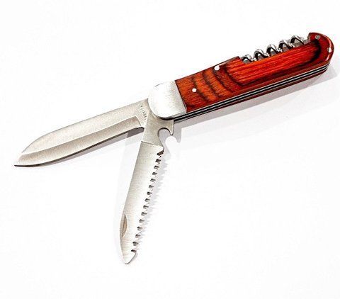 Ніж туристичний багатофункціональний RIAS L39 зі штопором Brown (7_01256) 7_01256 фото
