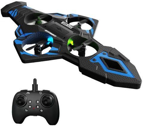 Игрушка-самолёт RIAS Drone L29 на радиоуправлении с подсветкой и трюками Black-Blue (3_07841) 3_07841 фото