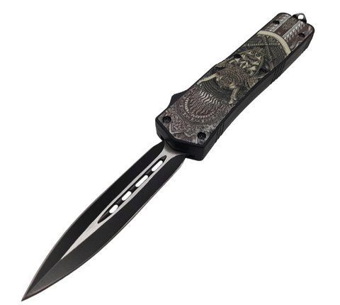 Выкидной нож фронтальный MicroTech 329 Samurai с Чехлом 22см Grey (7_00420) 7_00420 фото
