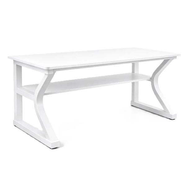 Комп'ютерний стіл RIAS A657B-160 з металевим каркасом 160x60x75 см White (3_08200) 3_08200 фото
