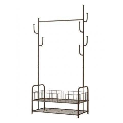 Вішалка підлогова RIAS 8032 з полицями та гачками 170x60x35 см Black (3_08760) 3_08760 фото