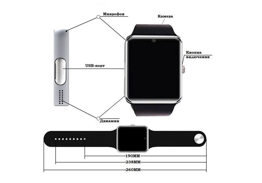 Смарт-годинник (розумний годинник) UWatch GT08 613709715 фото