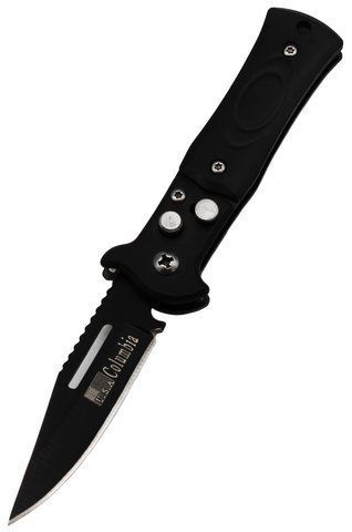 Выкидной нож Columbia M3-1 с клипсой 15.5см Black (7_00426) 7_00426 фото