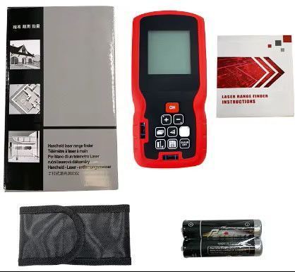 Лазерный дальномер RIAS Laser Distance Meter до 40 м с чехлом Black-Red (3_08249) 3_08249 фото