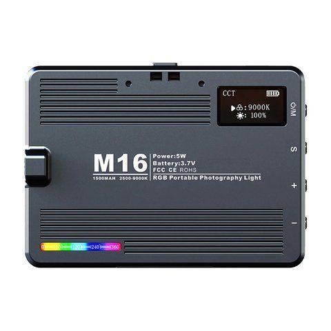 Накамерная светодиодная LED лампа RIAS M16 RGB с аккумулятором 8W (3_04512) 3_04512 фото