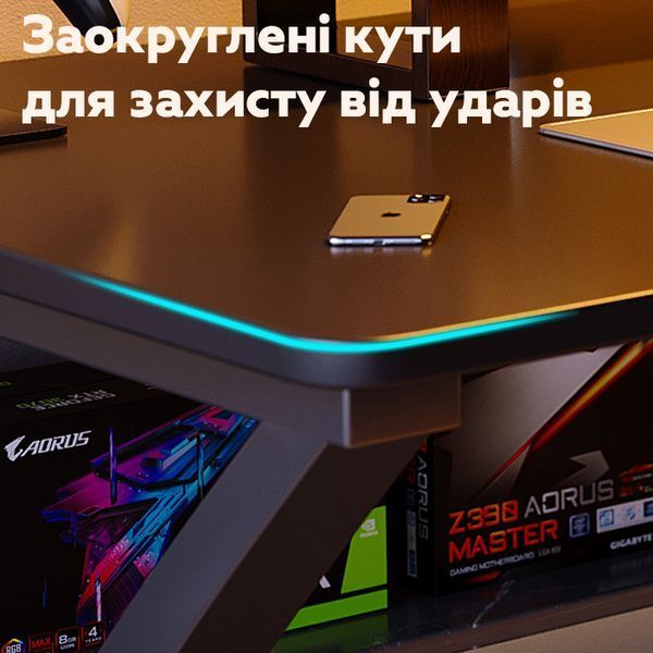 Компьютерный стол RIAS A657B-160 с металлическим каркасом 160x60x75 см Black (3_08203) 3_08203 фото