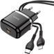 Сетевоe зарядное устройство Hoco N24 QC3.0 20W Type-C с кабелем Type-C Black (7_02671) 7_02671 фото 1