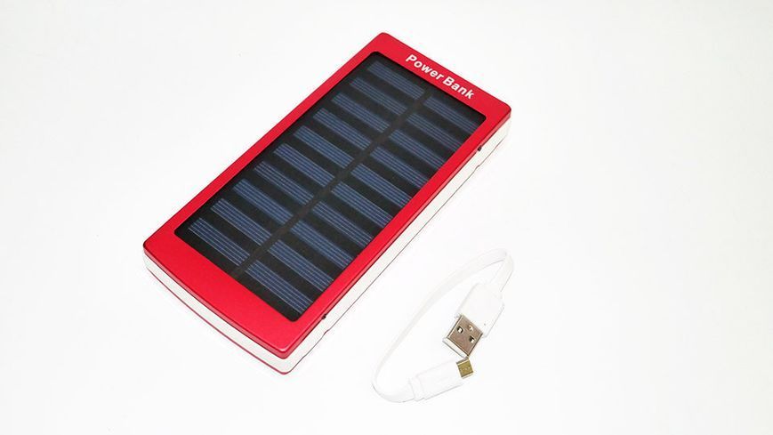 Зовнішнє зарядний пристрій Solar Power Bank 30000 mAh c сонячною батареєю Big Червоний (4_00088) 4_00088 фото