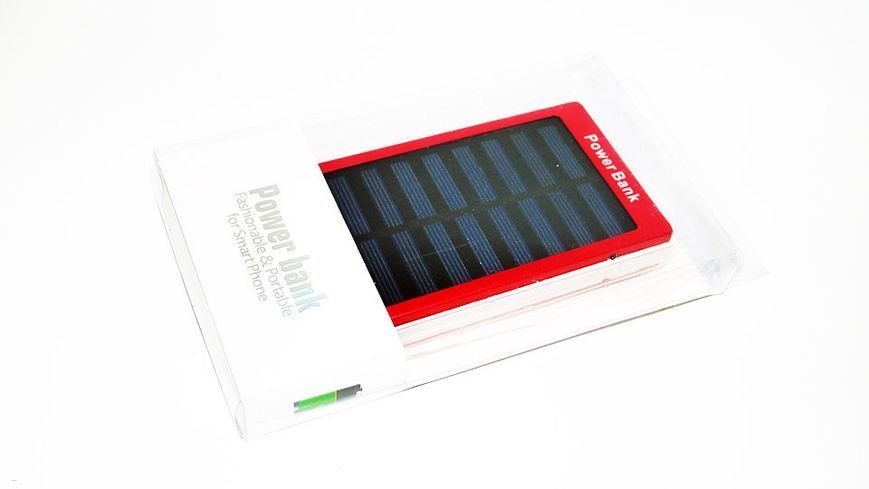 Зовнішнє зарядний пристрій Solar Power Bank 30000 mAh c сонячною батареєю Big Червоний (4_00088) 4_00088 фото
