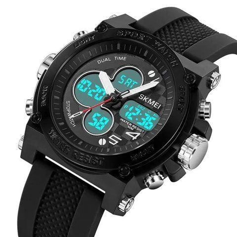 Наручные мужские часы Skmei 2065BKWT с подсветкой 5 АТМ Black-White (7_02232) 7_02232 фото