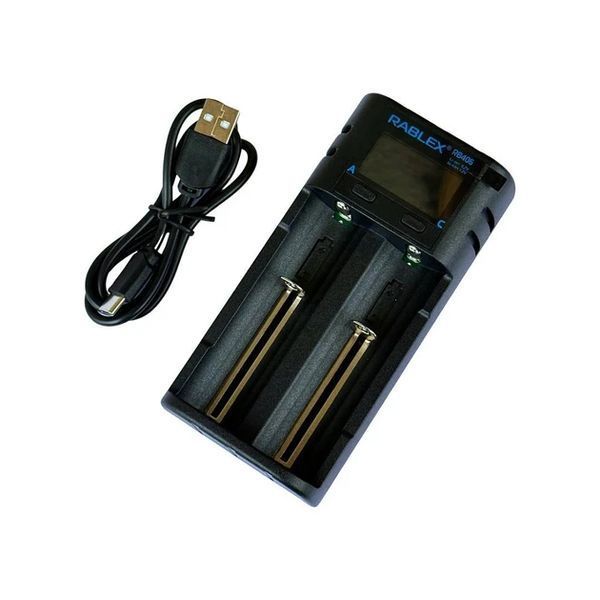 Зарядное устройство Rablex RB406 для 2х аккумуляторов Li-Ion/Ni-MH/Ni-Cd с дисплеем USB Black 7_01673 фото