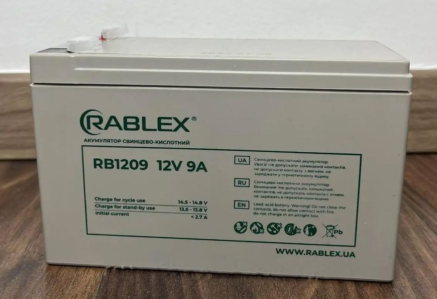 Аккумулятор свинцово-кислотный Rablex RB1209 12V 9Ah 12V White (7_01636) 7_01636 фото