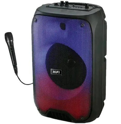 Портативная Bluetooth колонка RIAS RX-6168 6.5" RGB чемодан с караоке 2400 mAh 10W Black (3_05101) 3_05101 фото