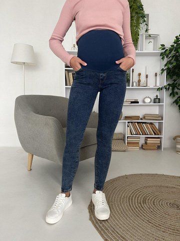 Джинси для вагітних WOW MOM Skinny Варка Темно-Сині 38 (6016) 6016_38 фото