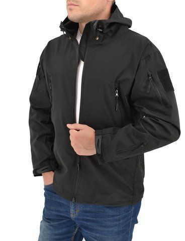 Чоловіча куртка тактична Warrior Wear JA-24 з капюшоном Чорна M (3_03708) 3_03708 фото