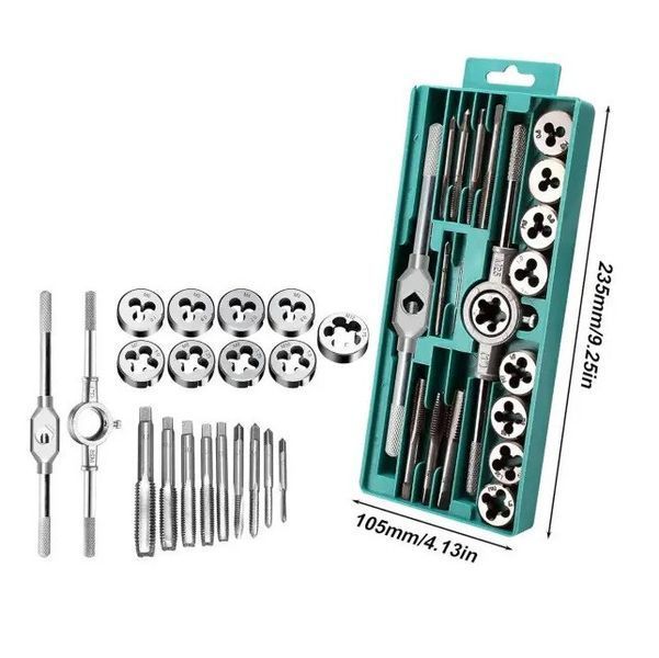 Набір інструментів Tap and Die Set M3-M12 для нарізання різьби 20 предметів (3_08395) 3_08395 фото