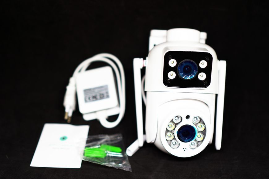 IP-камера видеонаблюдения RIAS Q13 (iCSee APP) Wi-Fi 2 объектива 3MP+3MP уличная поворотная White (3_08253) 3_08253 фото