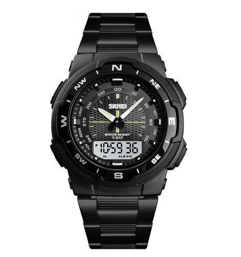 Наручные мужские часы Skmei 1370BK с подсветкой 5 АТМ Black (7_02539) 7_02539 фото