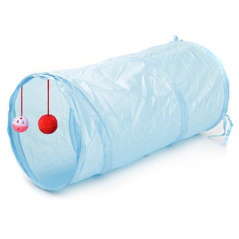 Тоннель для котов складной Ctlang HS-28 с подвесными игрушками 45x25 см Light Blue (3_07074) 3_07074 фото