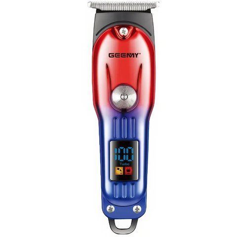 Машинка для стрижки волос Geemy GM-8036 LED-дисплей аккумуляторная 3 насадки Red-Blue (3_05684) 3_05684 фото