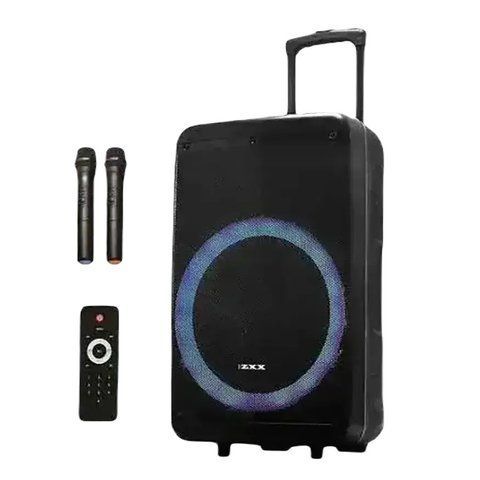 Акустическая система RIAS ZXX-7878 15" + 2 микрофона Bluetooth/USB/SD/FM 60W Black (3_05067) 3_05067 фото
