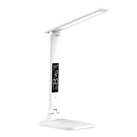 Настільна світлодіодна лампа RIAS PL-05 складна USB сенсорна з дисплеєм 7W White (3_08428) 3_08428 фото